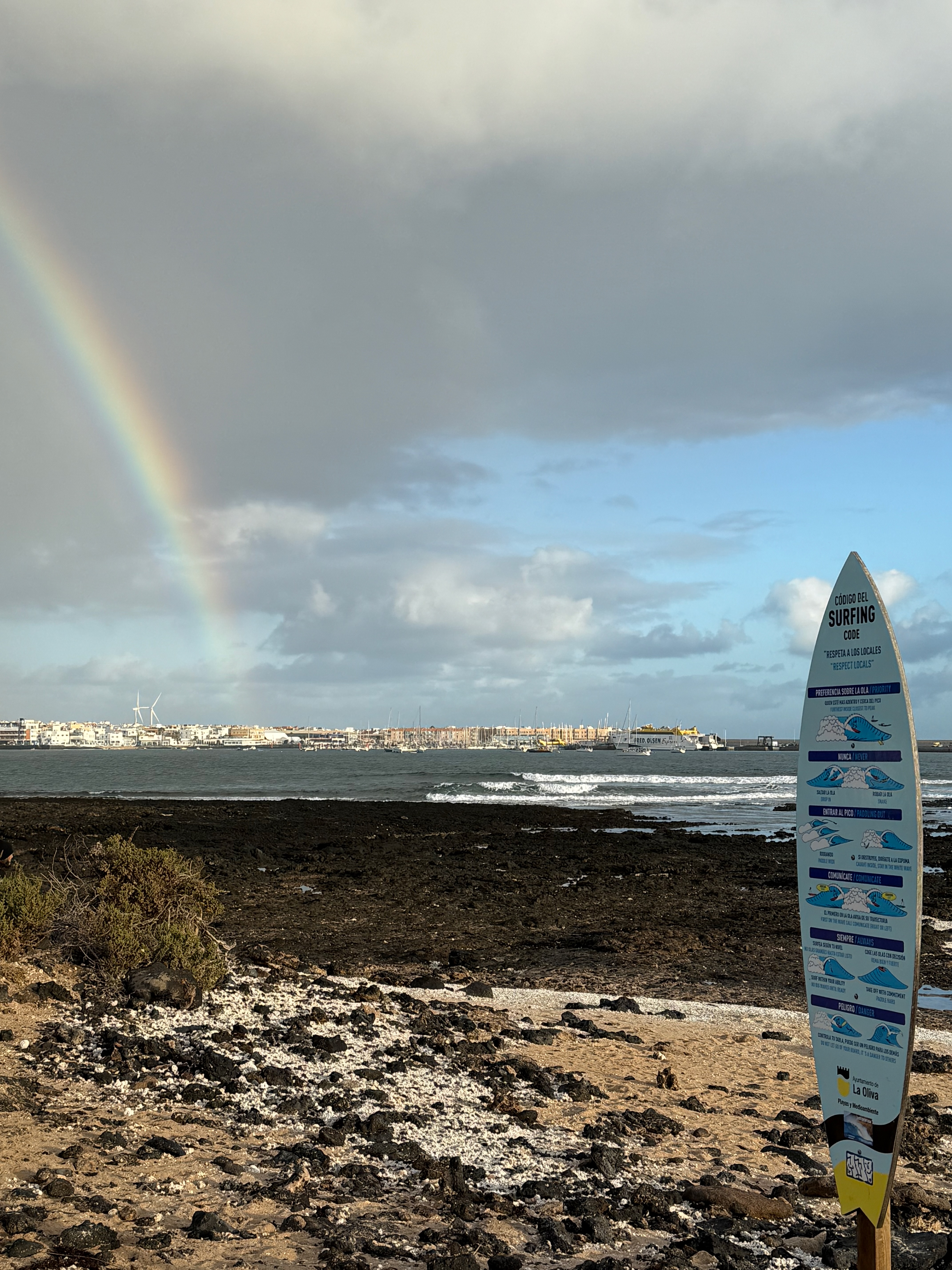 Rainbow over Corralejo harbor